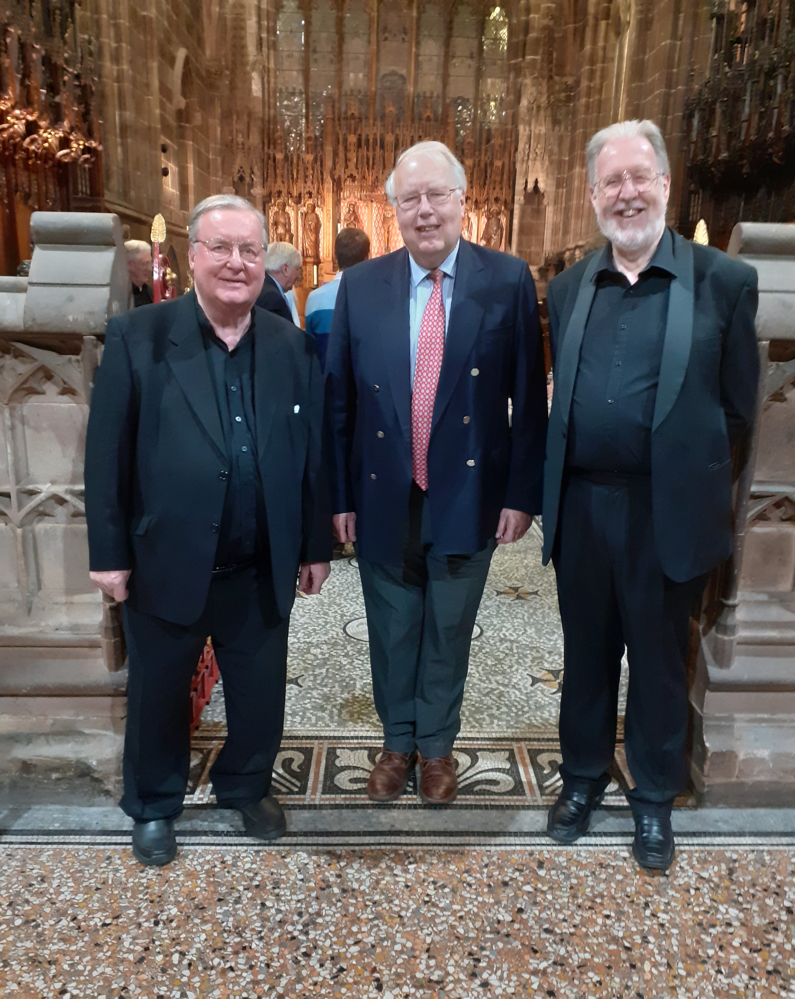 Society conductor John Naylor, President John Lea and chairman Graham Harbage (Jan Roberts).