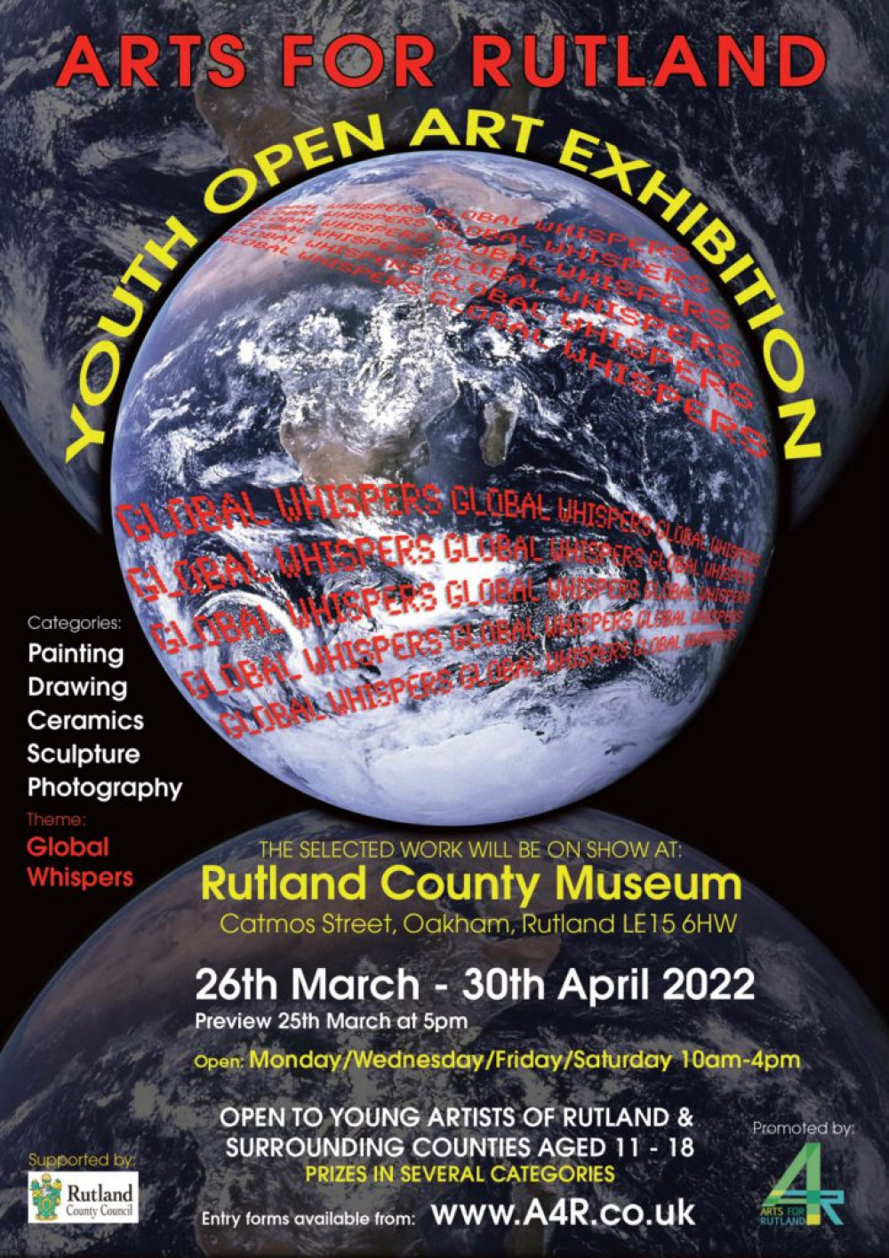 Youth Open Art Exhibition flyer 2022 (image courtesy of Rutland Museum)