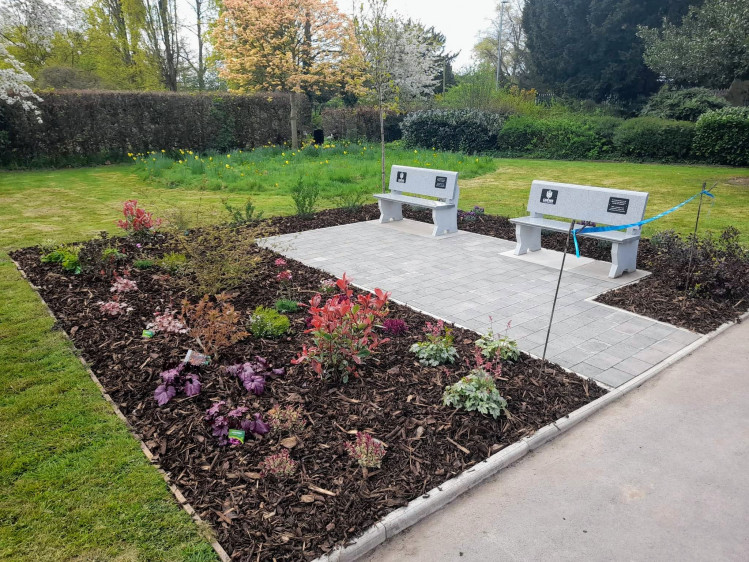 A new Pandemic Memorial Garden was unveiled Crewe Cemetery today -(April 19) (Picture credits: Crewe Town Council).