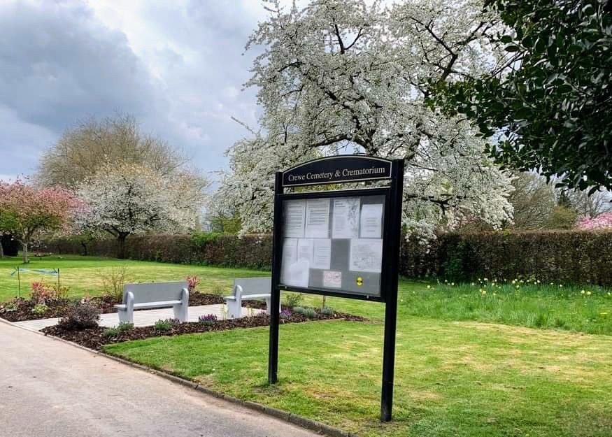 Crewe Town Council donated £4,000 of funding towards the garden and two memorial benches at Crewe Cemetery.