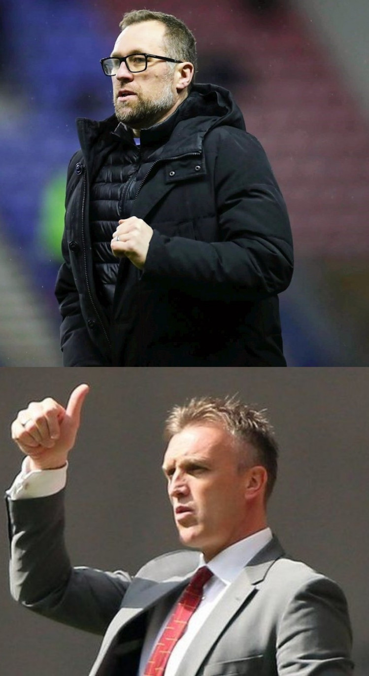 Comparison: ex-managers David Artell and Steve Davis (Crewe Alex).