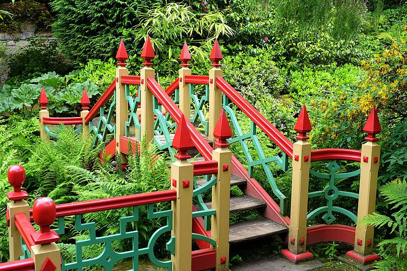 The iconic China bridge at Biddulph Grange Gardens is currently being restored in a workshop.