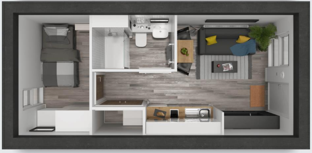 Internal pod layout. Credit: Cornwall Council. 