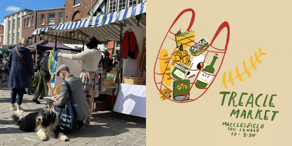 Macclesfield: Here's all you need to know about April's Treacle Market! Illustrator Dick Vincent creates artwork of the Treacle Market every month (right). (Image - Dick Vincent)