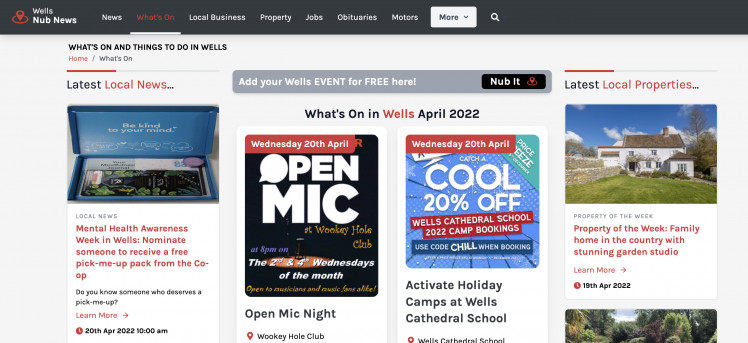 It's free to promote your event on our What's On pages