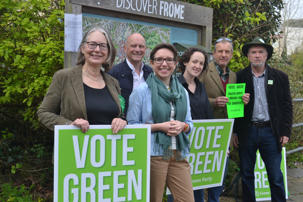 The Frome Green Party candidates with Carla Denyer