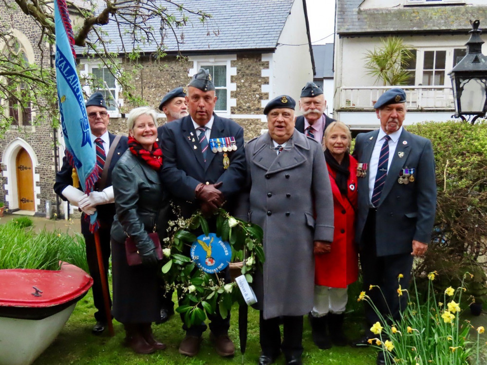 Relatives of the crew, Polish veterans, members of the Royal British Legion and members of Bridport and Lyme Regis Royal Air Forces Association attended the ceremony