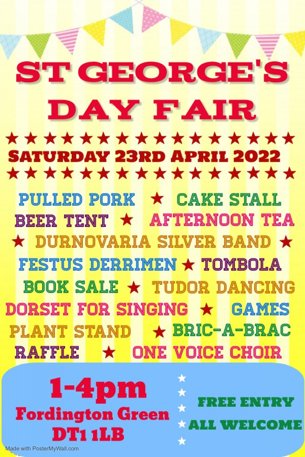 St George's Day Fair will be held on Fordington Green