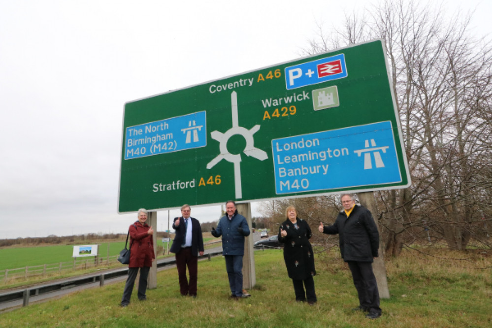 Cllr Alan Boad (right) photographed at the Longbridge Roundabout on the day the merger request was sent to the Secretary of State