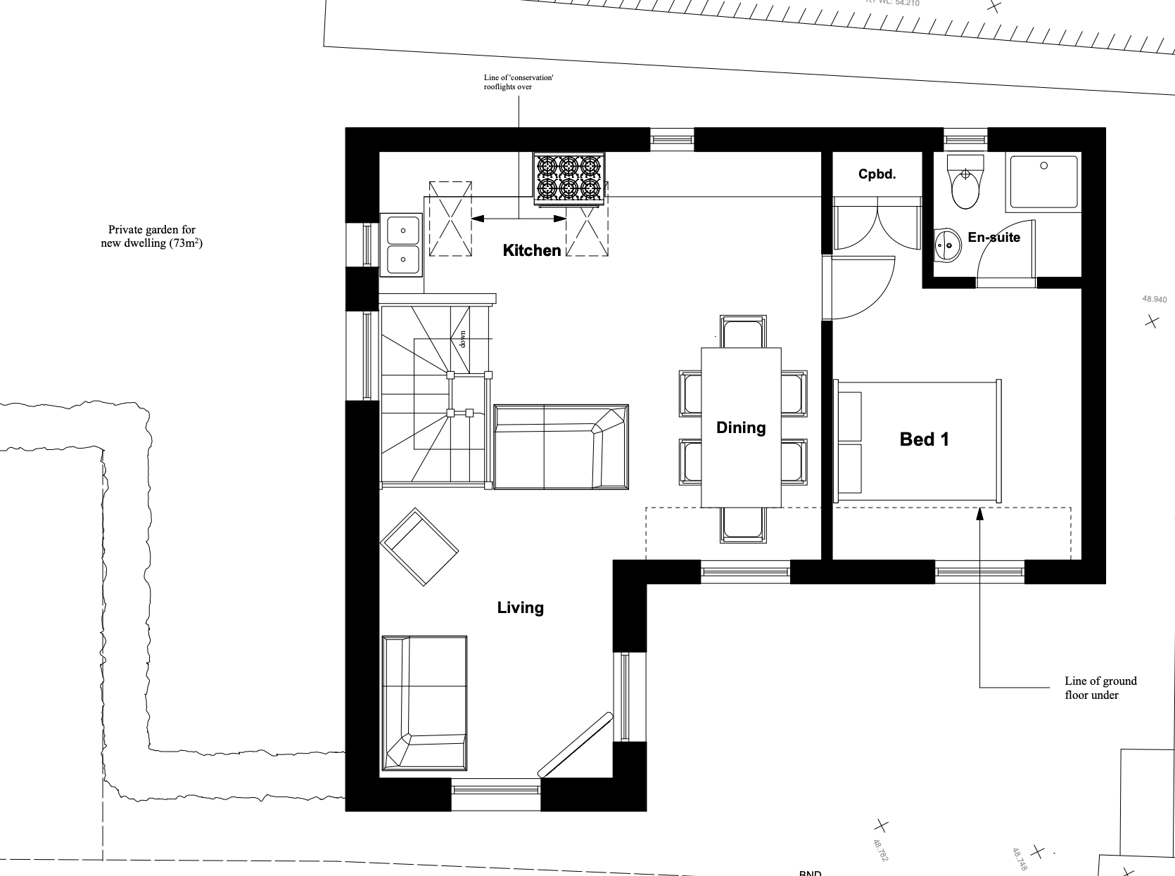 First floor plan of the new dwelling off Peverell Road. Credit: Graham Bennett Architecture & Design.