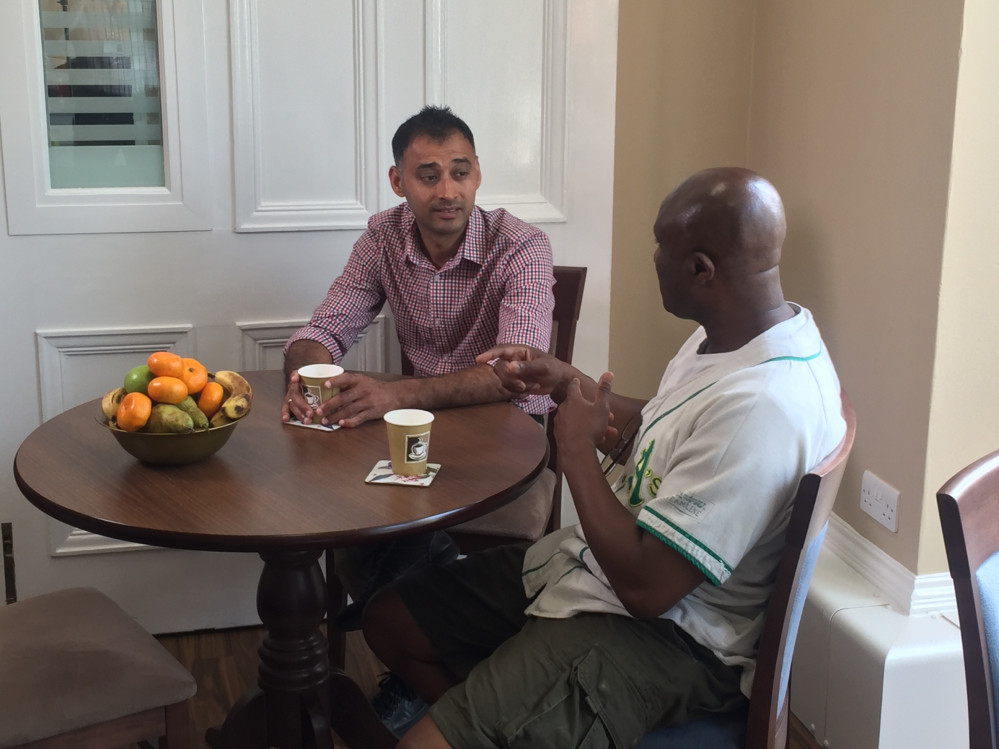  Social worker Dino Thakker with support worker Rob at The Retreat