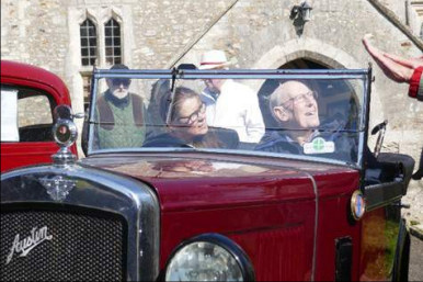 Michael Cooke and his daughter meet members of the DA7C at St Gregory's Church, Seaton, in the 1950s