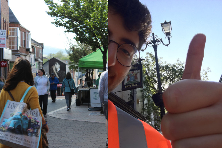 Macclesfield Nub News' Editor Alexander Greensmith volunteered at the Treacle Market yesterday morning. 