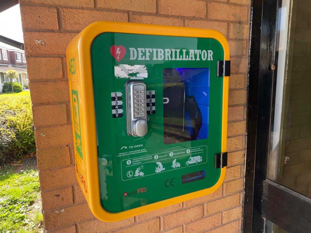 The AED at Homesteads Hall. 