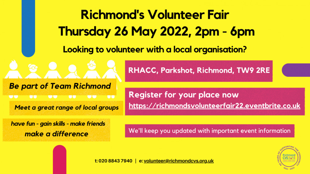 The Richmond Volunteer Service invites you to meet a wide range of local organisations and join ‘Team Richmond’.