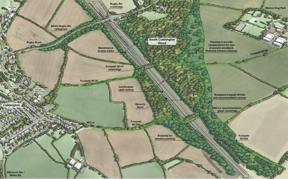 HS2 said the design will include two green bridges (Image via HS2)