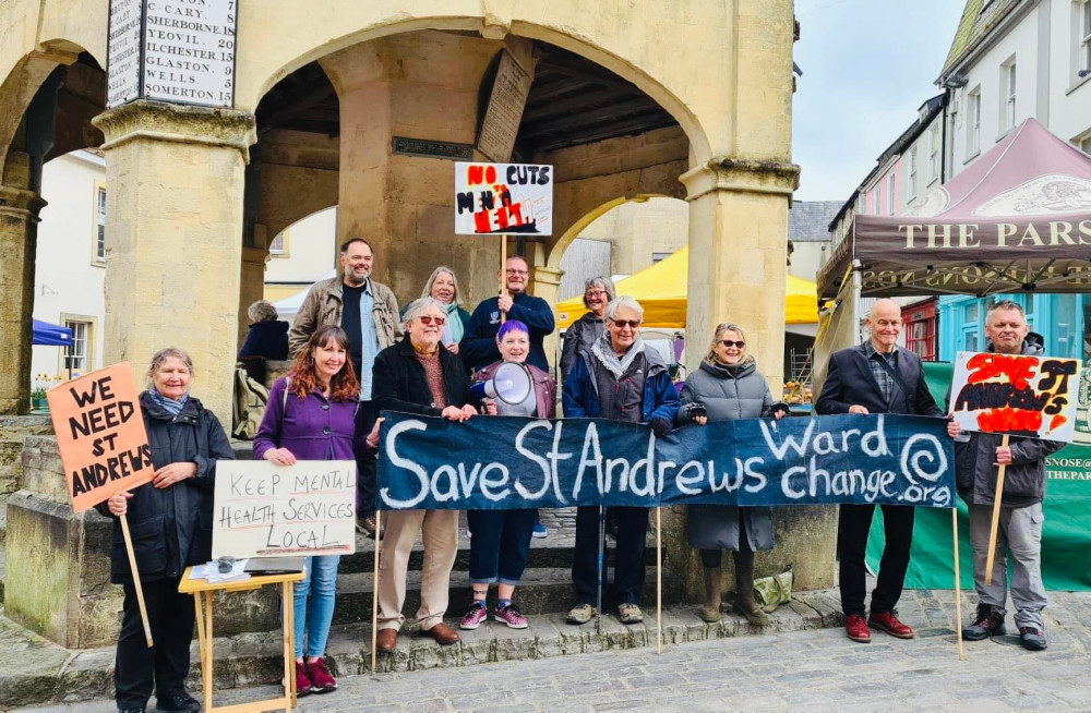 The demonstration in Shepton Mallet. Photo: Andy Mitchell