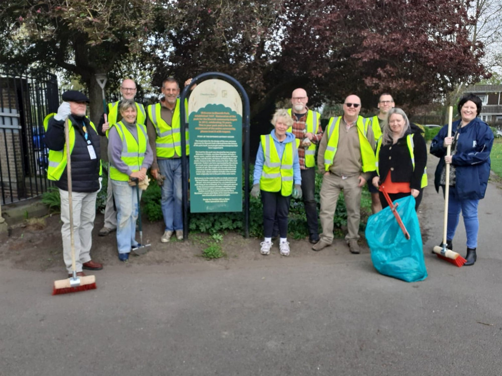 Friends of Elworth Park at their first event this year 