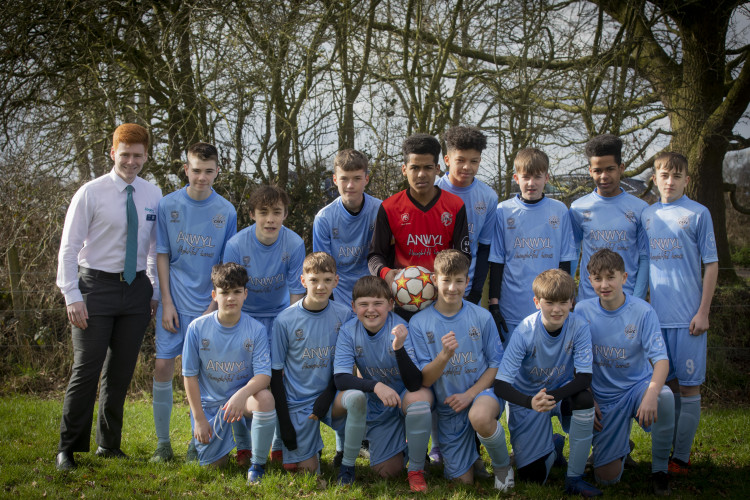 Crewe Athletic Junior Football Club under 14s have been funded £1,000 by Anwyl Homes, Crewe (ActivePR).