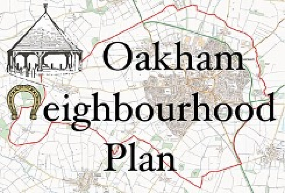 Oakham Neighbourhood Plan map and logo (image courtesy of RCC)