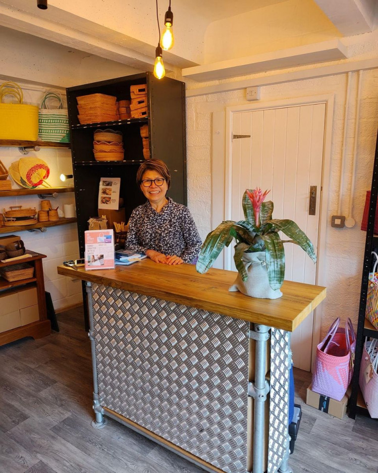 Mary Ow in the newly opened Cane Republic shop in Wells