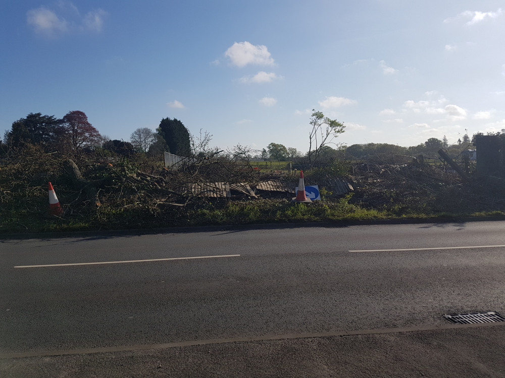 Trees and hedgerows have been removed along the A452 Leamington Road (Image supplied)