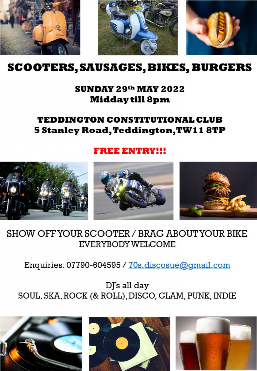 Scooters, Sausages, Bikes & Burgers