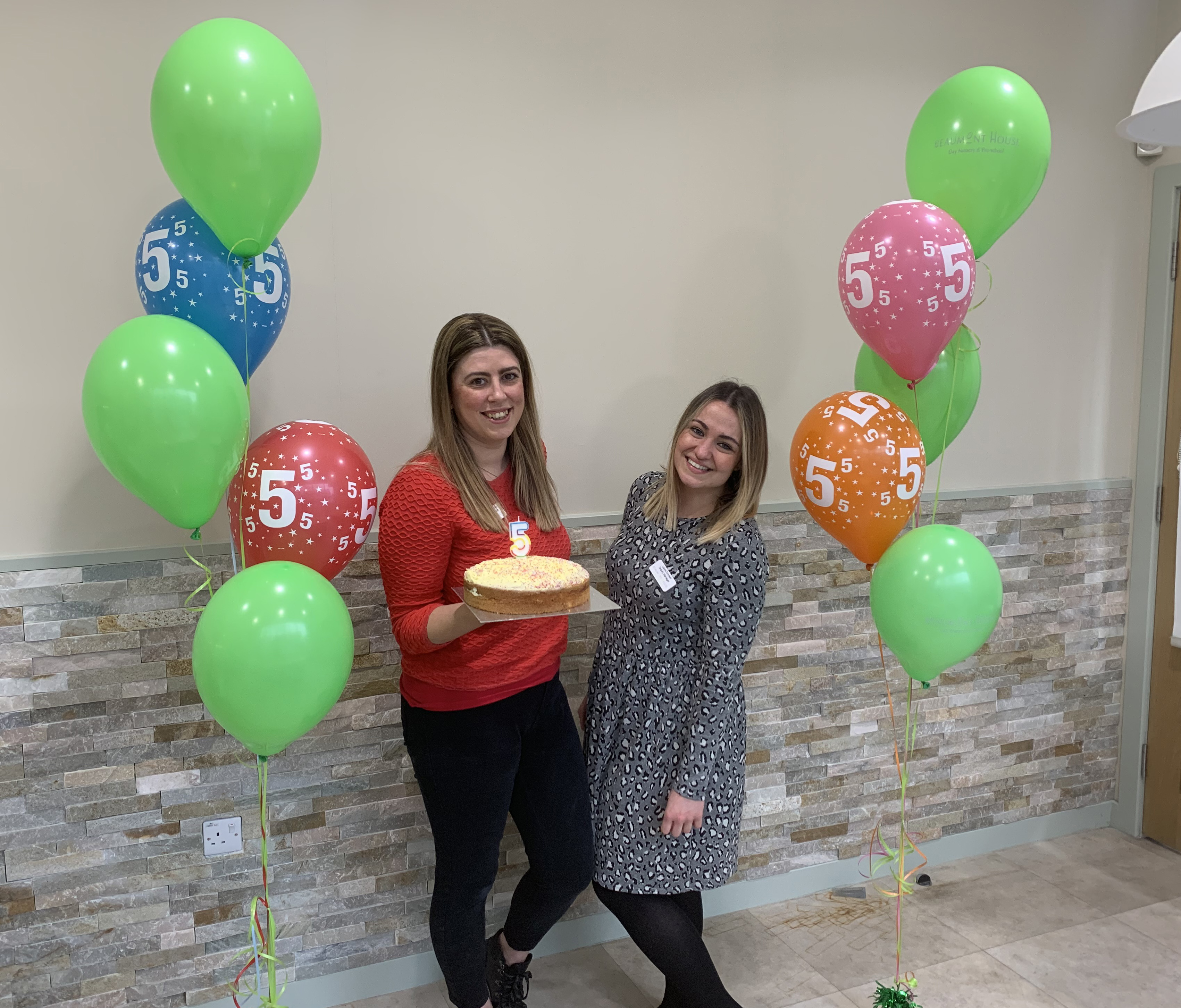 Beaumont House Management team Kay Johnson-King and Laura Emmett celebrate turning 5!