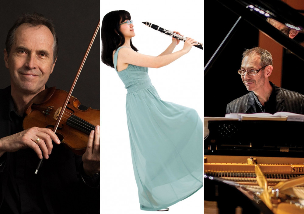 Artistic director David Juritz, clarinettist Anna Hashimoto and pianist David Gordon