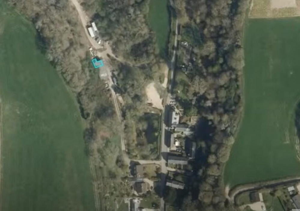 Location of shot blaster north of Harbour Close, Combpyne (photo credit: Google)