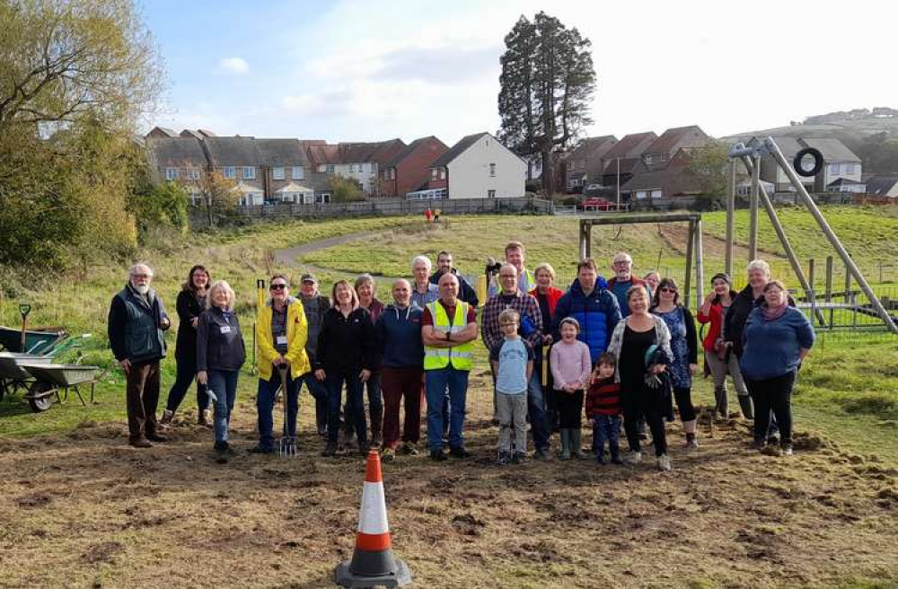 Volunteers pictured at daffodil planting in Jubilee Field earlier this year