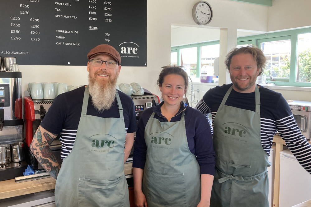 L to R: Chris Groves, Rosie Robertson, Angus Robertson inside Arc Kitchen and Coffee House (Nub News, Will Goddard)