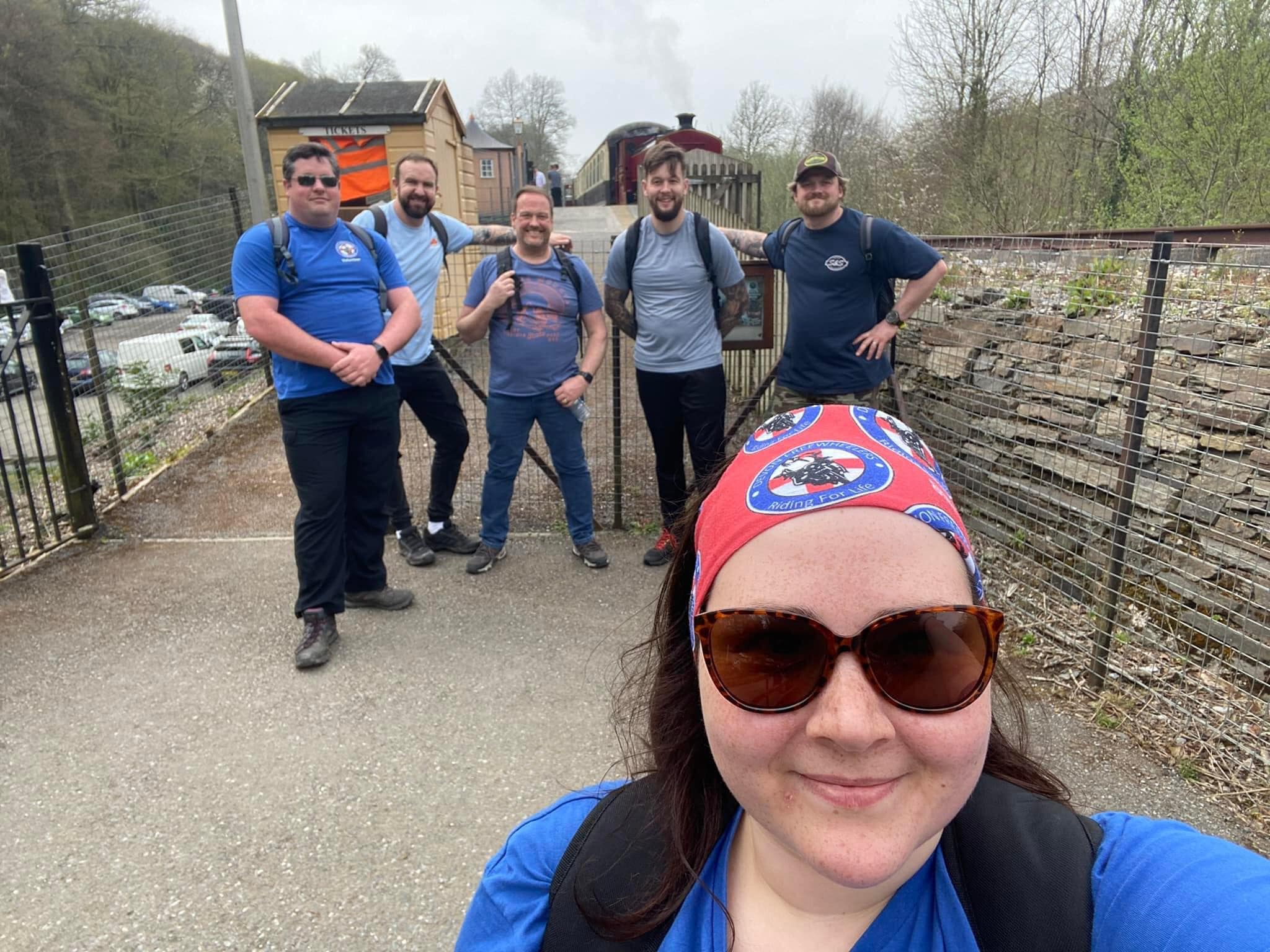 Devon Freewheelers volunteers Anthony and Amy Ewens, and a group of friends, walking the Drakes Trail in aid of the blood bikes charity. Credit all images: Amy and Anthony Ewens.