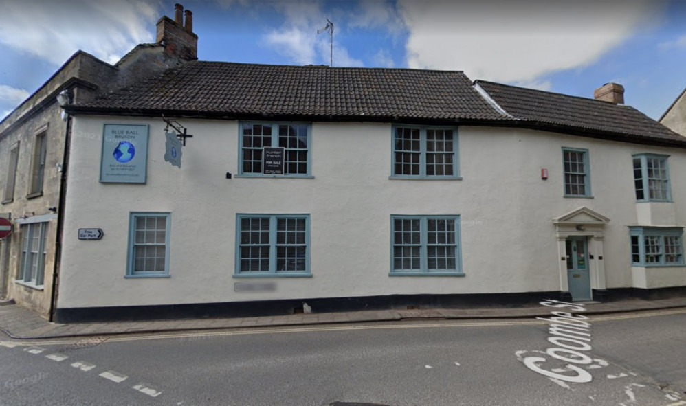 The Blue Ball Hotel On The B3081 Coombe Street In Bruton. CREDIT: Google Maps. Free to use for all BBC wire partners.