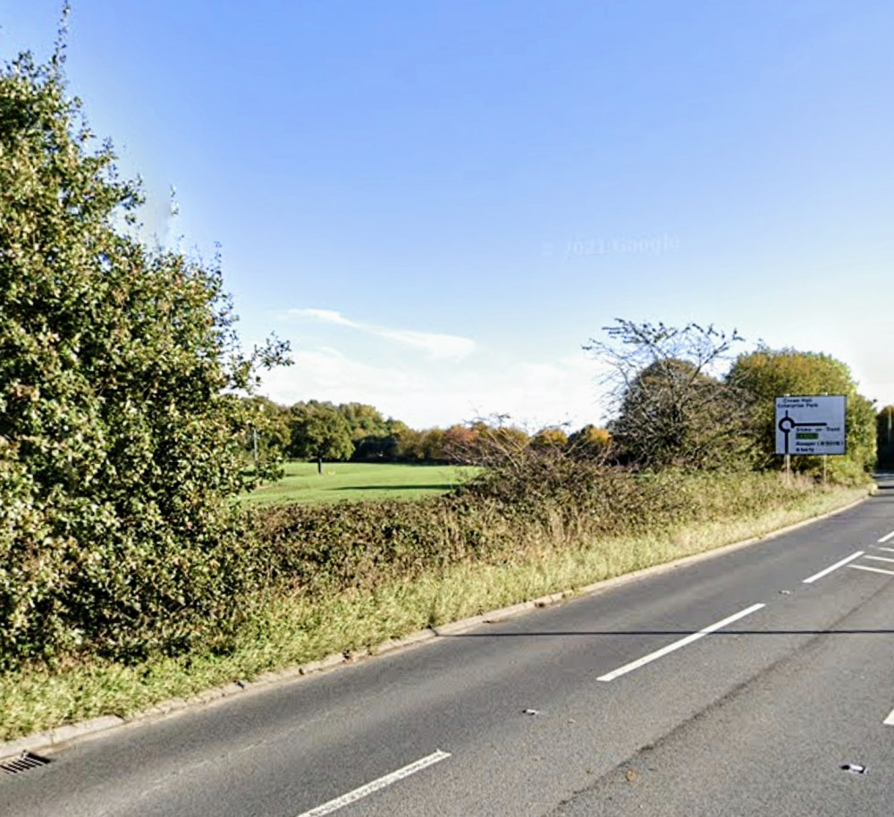 Land off the B5472 Weston Road, opposite Main Road, Crewe. (Google).