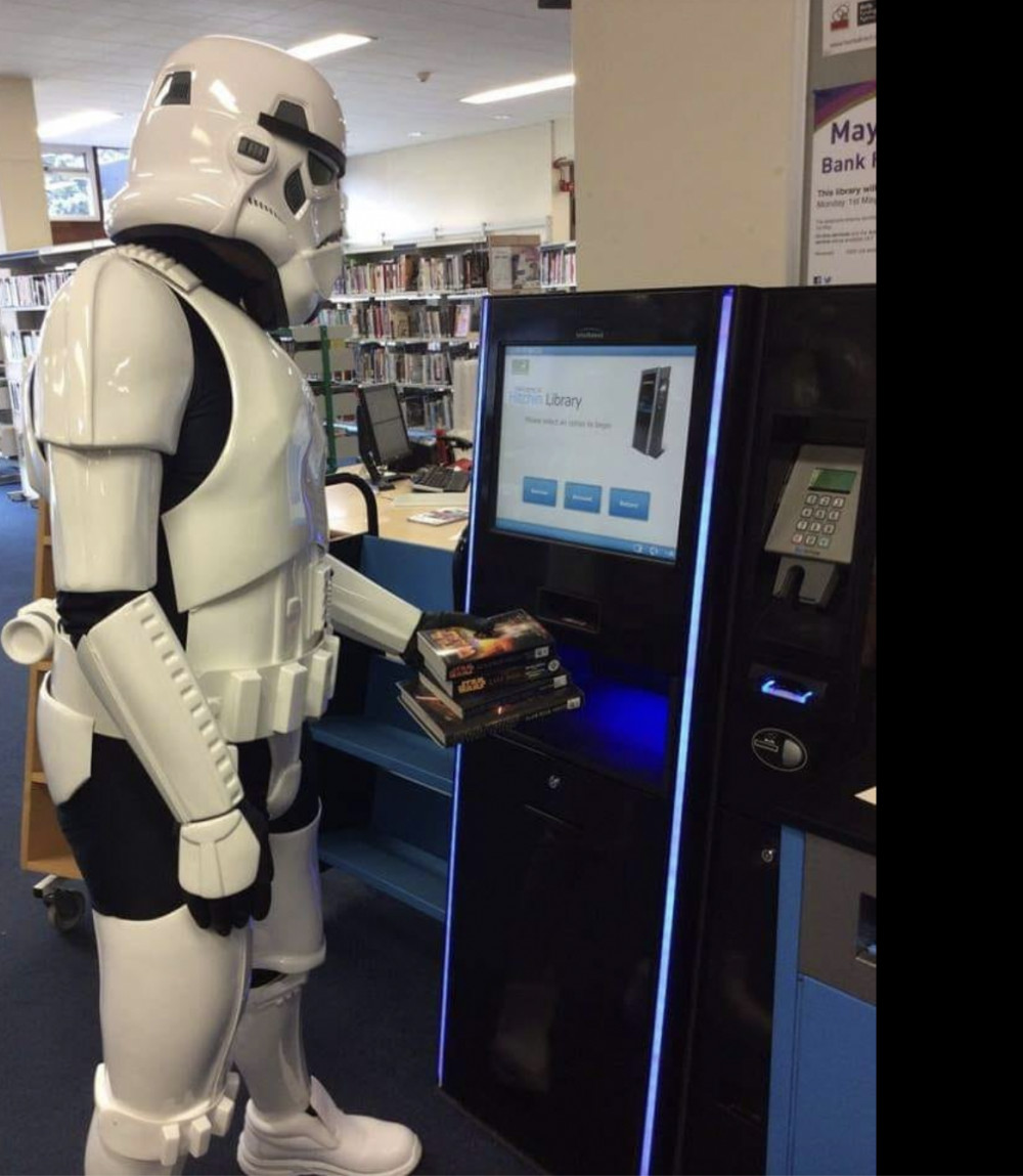 Meet a Star Wars Stormtrooper. CREDIT: Hitchin Library 