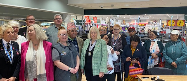 Veterans and civic guests at Morrisons