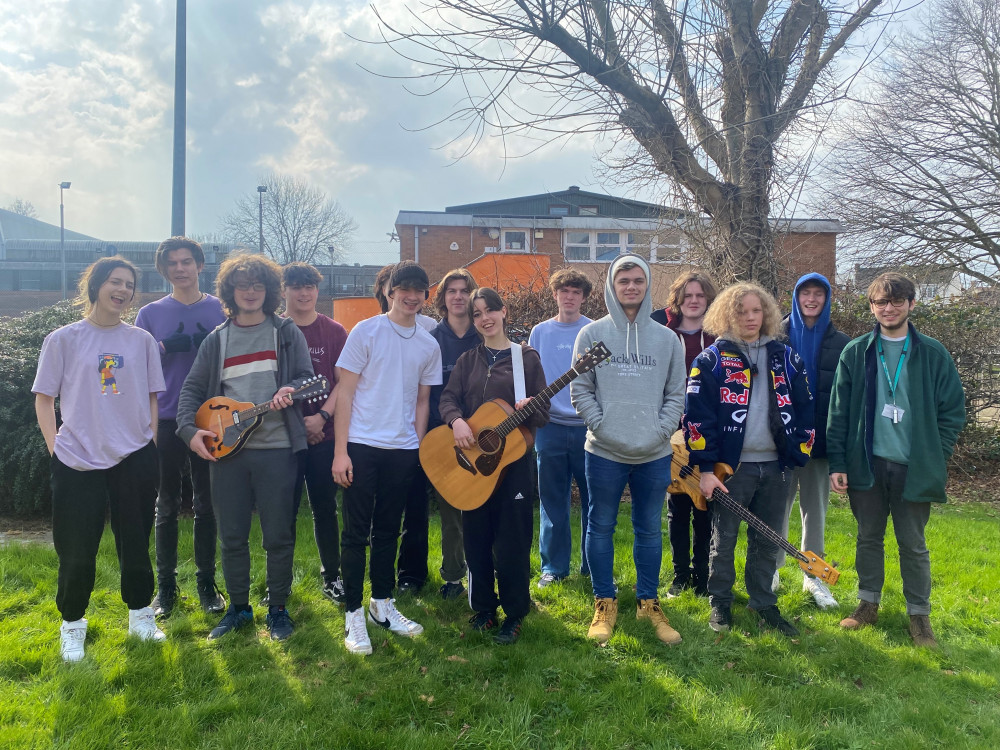 StrodeLive group photo. From left Abbie Davies, Fred Blair, Luc Rickard Taylor, Rhys Morgan,  Josh Evans, Jax Bowden, Eli Tinney, Molly Wooten, Tristan Hill, Alfie Galpin, Jack Busby, David  Curtain, Jake McSweeney, Joshua Hayward