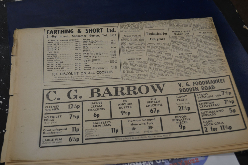 The prices in 1973 at Barrows 
