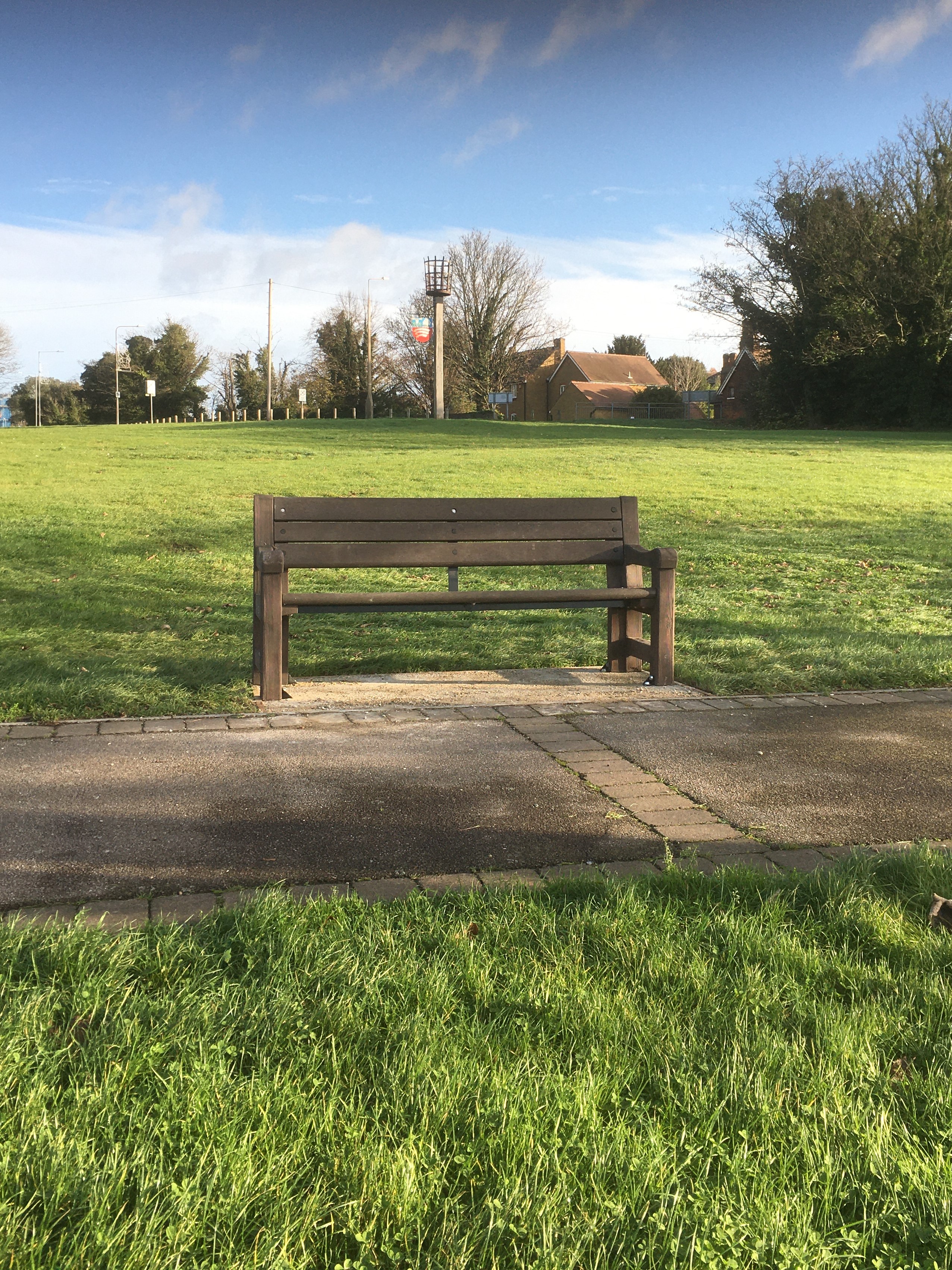 One of five new riverside benches