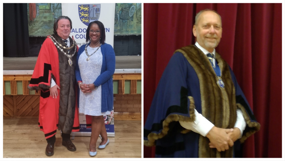 Town Mayor Andrew Lay, with Mayoress Karen Lay, and Deputy Town Mayor Mark Heard (Photos: Maldon Town Council)