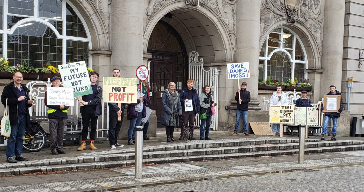 Crewe residents join up to protest with people from Nantwich and Macclesfield at Crewe Municipal Buildings (Belinda Ryan).