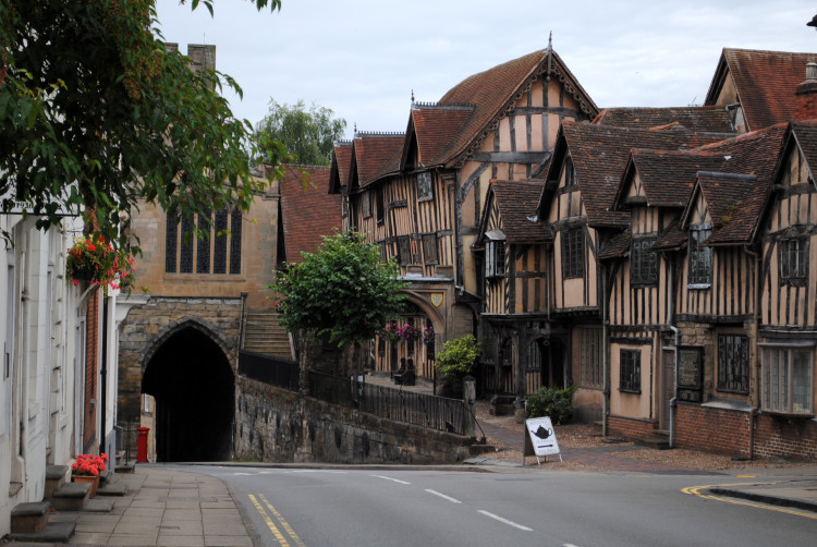 Lord Leycester Hospital was one of the few buildings which survived the fire