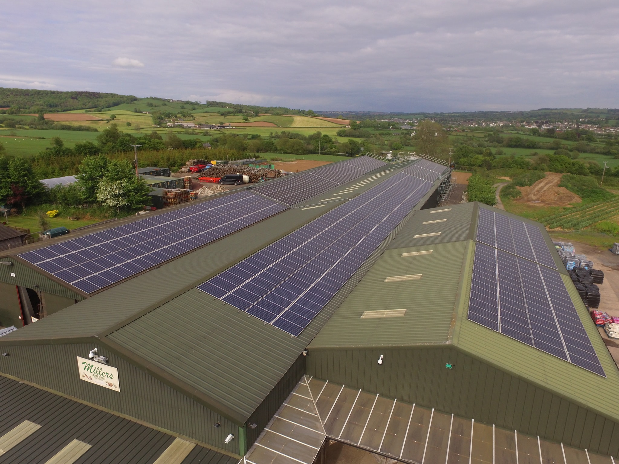 The new installation takes the total number of solar panels at Millers Farm Shop to more than 700