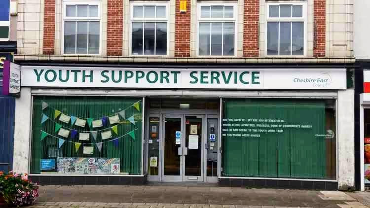 Cheshire East Council Youth Support Service, Market Street, closed in 2020 (Nub News).