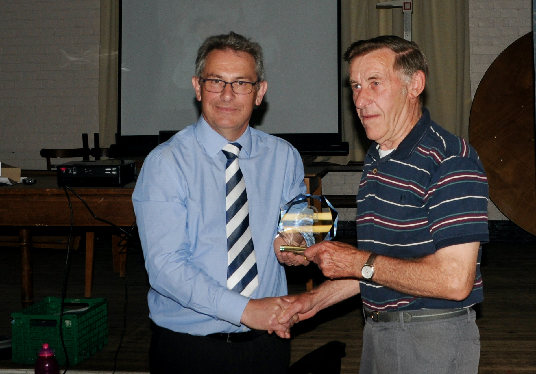 Woolverstone United's Chairman Craig Catchpole and Life President Dave Hazelwood (Picture credit: Shotley peninsula Nub News)