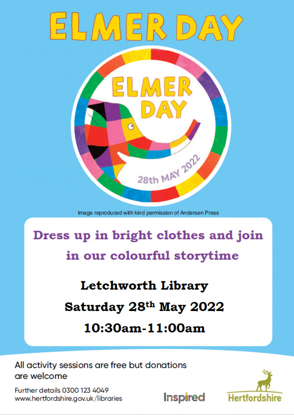 Elmer Storytime at Letchworth Library 