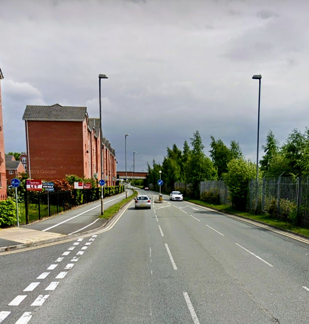 Firefighters discovered a wheelbarrow set alight on Dunwoody Way, Crewe - Sunday May 15 (Google).