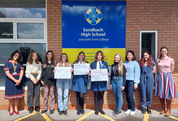 Sandbach High School students who started the petition. (Image - Belinda Ryan)