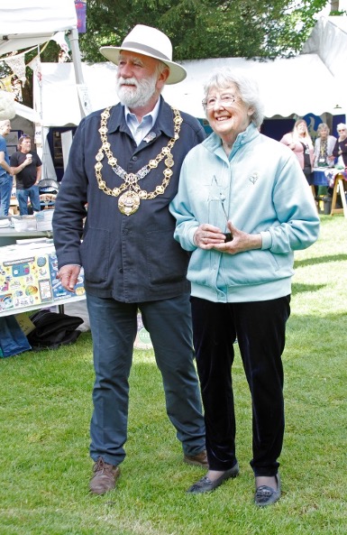 Bridport mayor Ian Bark with Sandra Brown